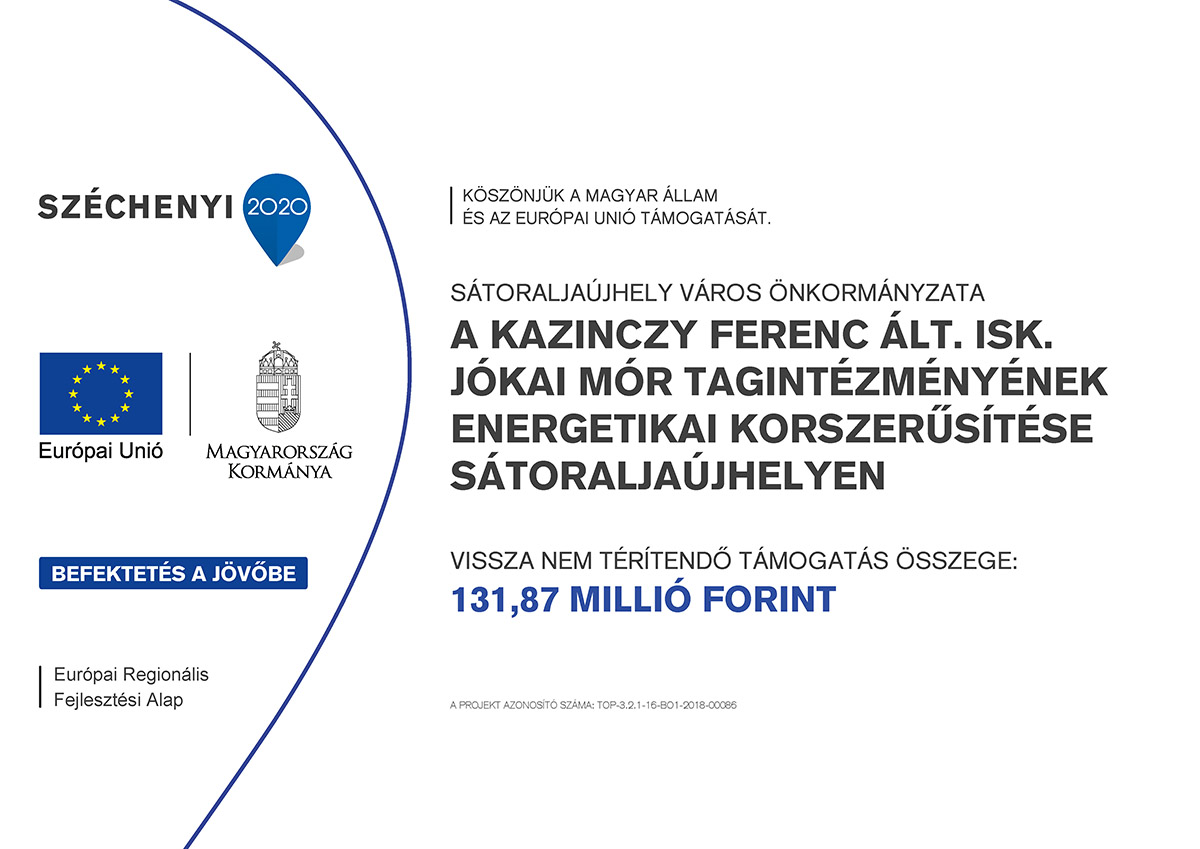 A Kazinczy Ferenc Általános Iskola Jókai Mór Tagintézményének energetikai korszerűsítése